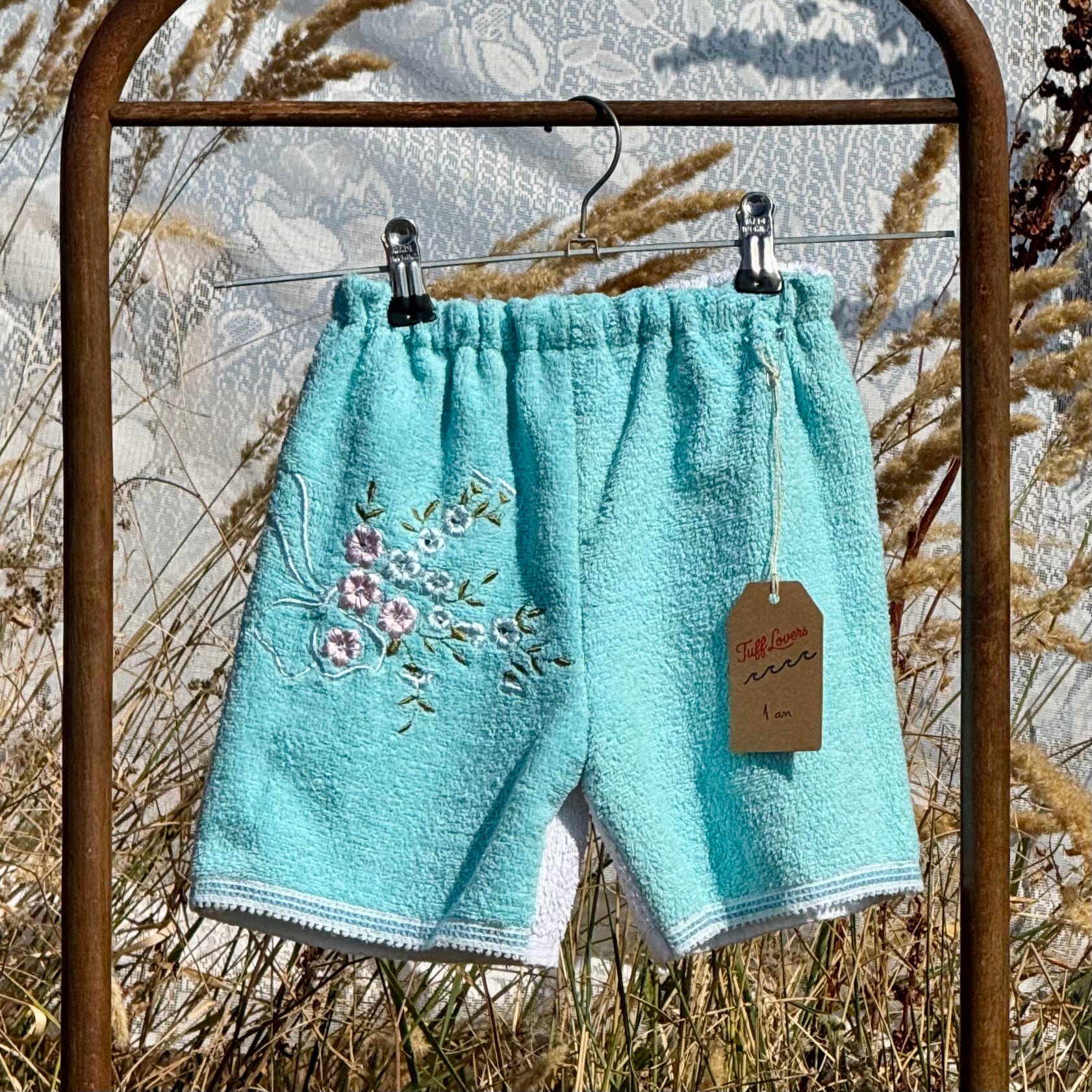 Terrycloth #16 - Aqua Flower